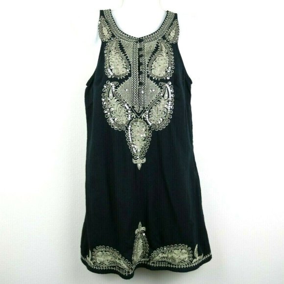 Free People Dresses & Skirts - Free People Dress Sleeveless Sequins Buttons Dress